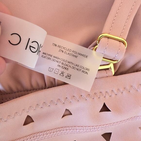 GIGI C Nude Pink Athletic Bikini Cut Out Sport Bra Top, size XS - Picture 5 of 6